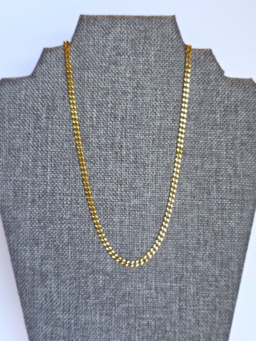 Stainless Steel Gold Tone Cuban Curb Chain Necklace 16" + 2.5" Extender